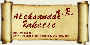 Aleksandar Raketić vizit kartica